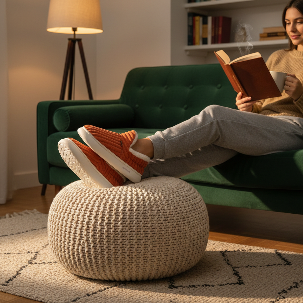 PantoufLuxe™ – Pantoufles Orthopédiques Douillettes & Ultra-Confort