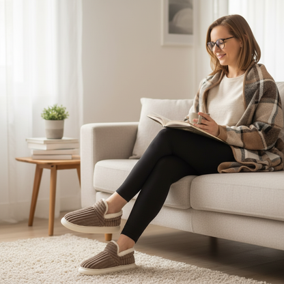 PantoufLuxe™ – Pantoufles Orthopédiques Douillettes & Ultra-Confort